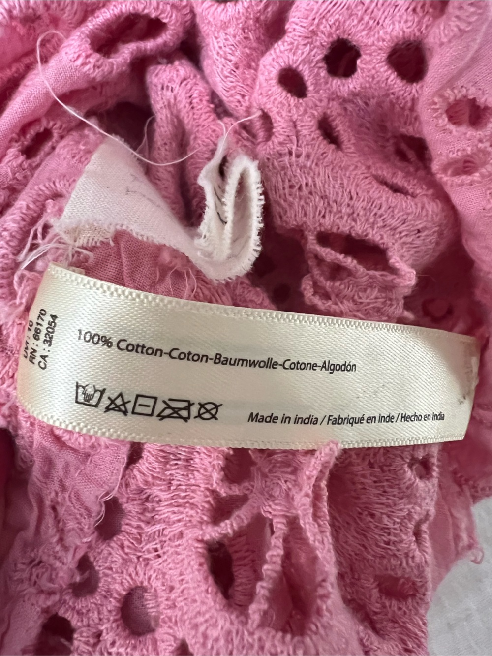 Free People Pink eyelet Button-Down Shirt 100% cotton sz S EUC - Picture 10 of 10